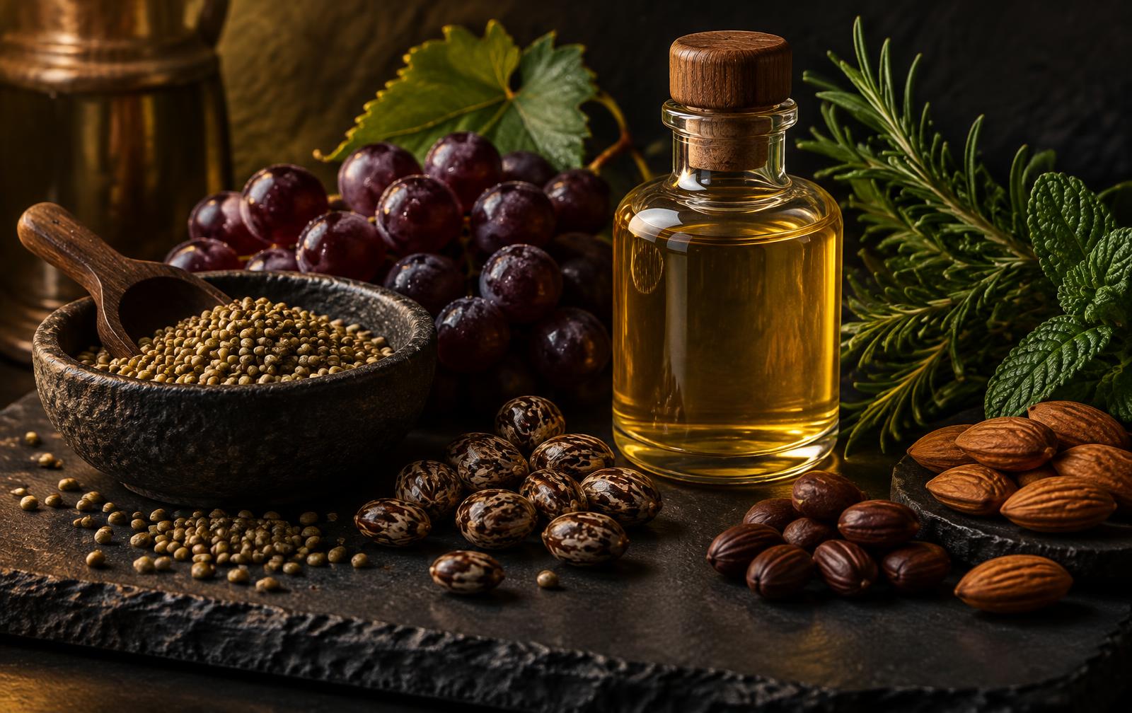 Plant-based oils and botanicals used in the formula